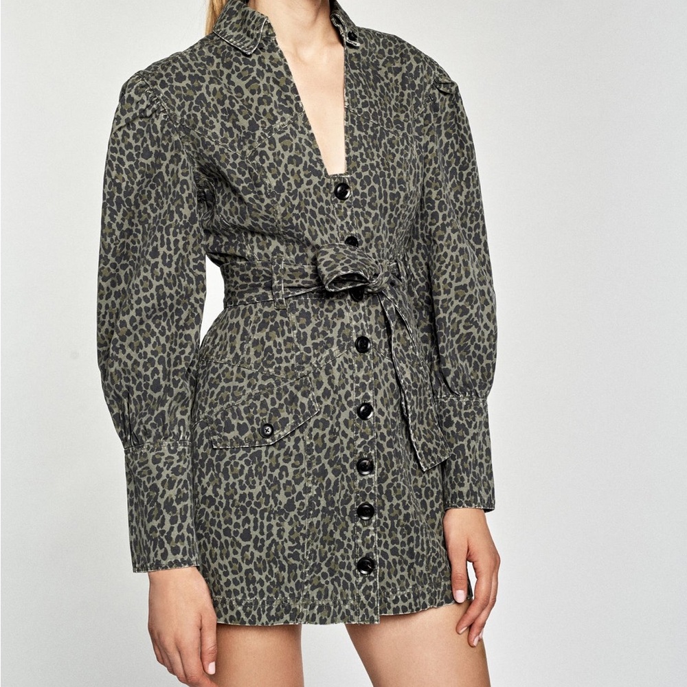 Marissa Webb Mera Leopard Print Canvas Mini Dress